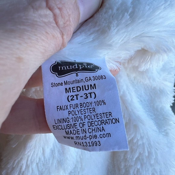 Mudpie Cream Faux Fur Toddler Vest Size 2T/3T - Picture 3 of 4
